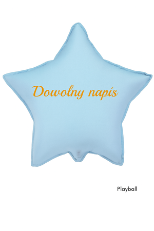 Balon in Form eines Sterns, Blau, mit individuellem Aufdruck.