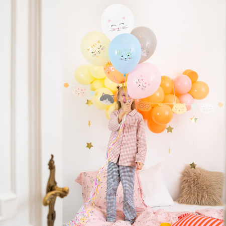 Latex Luftballons Kätzchen, bunt, 30cm, 6St