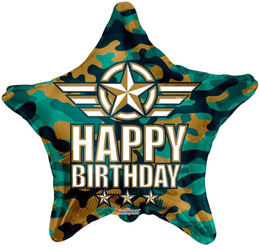 Foil balloon Happy Birthday star Moro 46 cm