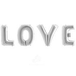 Ballons, Schriftzug: Liebe, 4 Buchstaben XXL, Silber - 102 cm, Grabo