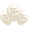 Latex balloons Holy Baptism white, gold print 50 pcs.