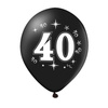 A set of balloons for 40th birthday, black and gold, 30cm, 10pcs