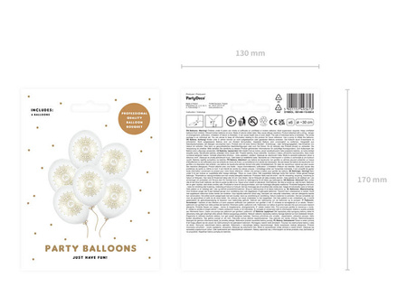 Latexballons IHS , Kommunion, 30 cm, Weiß metallisch (1 Pk. / 6 Stk.)