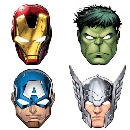 Avengers paper masks, 6 pcs