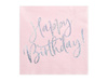Papierservietten, Happy Birthday, Puderrose, 33x33cm