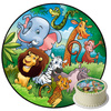 Safari cake topper edible wafer round 20 cm premium, vegan, gluten-free, cut