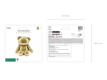 Foil Balloon Bear – Gold, 43x53 cm 