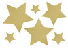 Decoration Star, Gold, different sizes, 6 pcs.