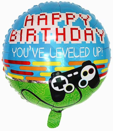 Foil balloon Happy Birthday Game on controller 46 cm