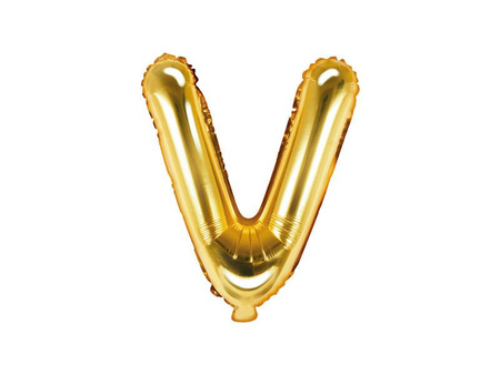 Foil balloon Letter V 35cm, Gold