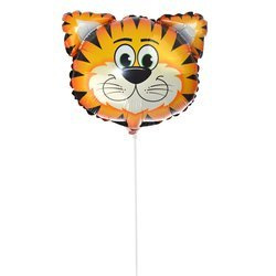 Folienballon - Tiger auf einem Stab, 25cm