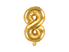 Foil balloon Digit 8, 35cm, Golden