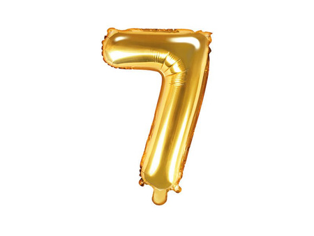 Foil balloon Digit 7, 35cm, Golden