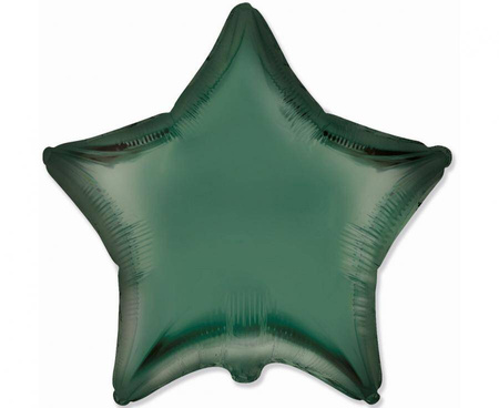 Folienballon Stern,  Dunkelgrün, 45cm, Flexmetal