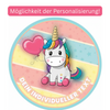 Unicorn cake topper edible wafer round 20 cm premium, vegan, gluten-free, cut