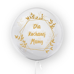 Transparenter Ballon mit Aufdruck Für die liebe Mama, gold 45cm