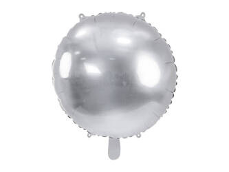 Round foil balloon, silver, 80 cm.