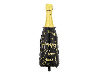 Happy New Year Flasche Folienballon, 39,5x98 cm