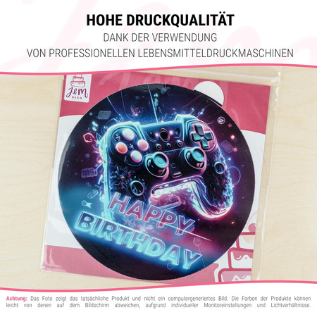 Gaming Controller Cake Topper Wafer Paper 20 cm Premium, vegan, gluten-free, pre-cut