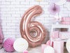 Foil balloon digit '6', 86cm, pink gold