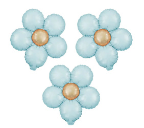 Foil Balloon Blue Daisy 51x43 cm 3 pcs