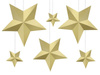 Decoration Star, Gold, different sizes, 6 pcs.