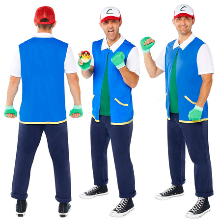 Outfit, Kostüm verkleiden Pokemony Asche Größe XXL