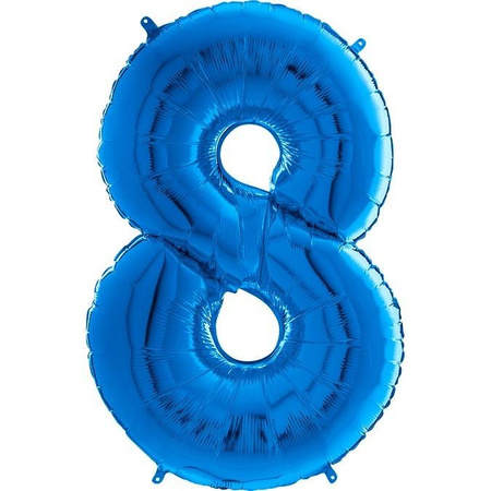 The foil balloon Blue Digit 8 - 102 cm Grabo