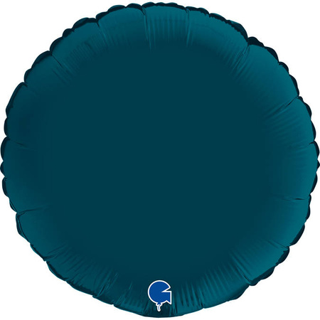 Foil Balloon - Round Satin Petrol Blue 46 cm, Grabo