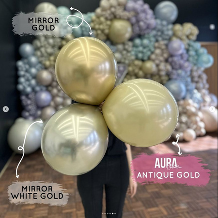 Latexballons Kalisan AURA Antique Gold, golden, 45cm, 1 Stk.