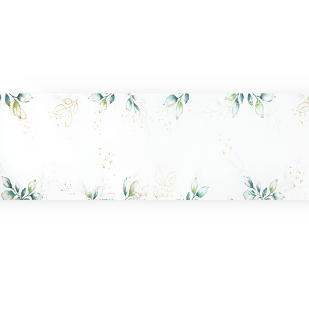 Table Runner with Gold Plant Motif Leaves 275 x 28 cm