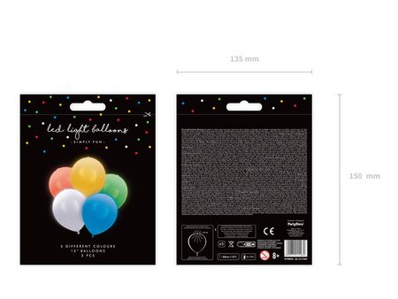 Balloons LEDS 30 cm mix various colors (1 op. / 5 pcs.)