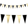 Garland Flags - flagietki mix of black and gold, 2.15 m