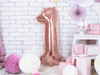 Foil balloon digit '1', 86cm, pink gold