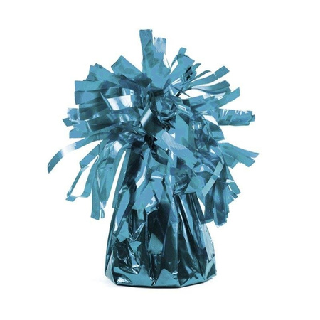 The weight to balloons, foil, blue