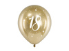 Glossy Balloons 18 Birthday, Golden Chrome, 30cm, 6 pcs