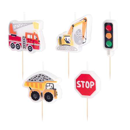 Cars birthday candles, 5 pcs