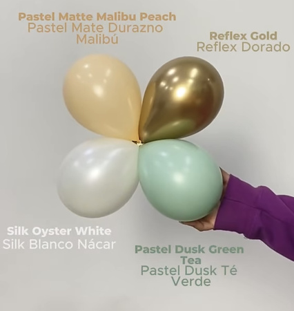 Sempertex Latexballons Silk Oyster White, 30 cm, 50 Stk.