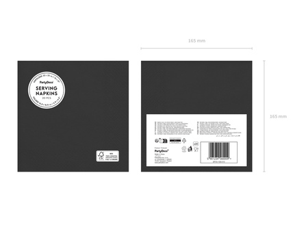 Paper napkins Black 33x33cm 20 pcs