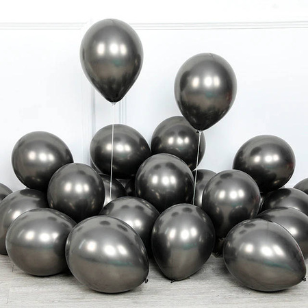 Chrome Latex-Ballons Dark Graphite, 12,5 cm, 100 Stück.