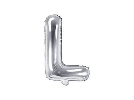 Foil balloon letter L, 35cm, silver