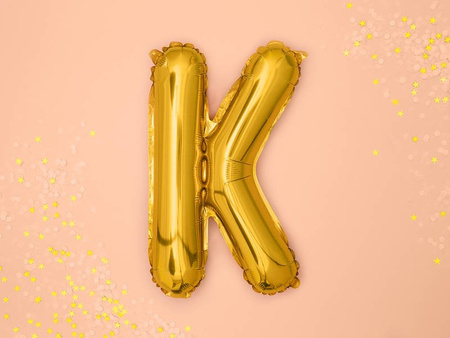 Foil balloon Letter K, 35cm, Gold