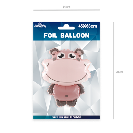 Hippo foil balloon 45cm x 63cm