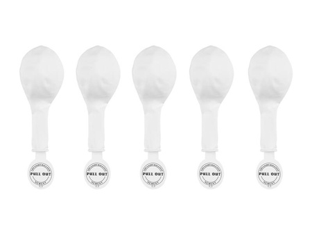 LED Glowing Balloons 30 cm, white, Pack of 5