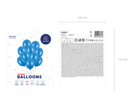 Ballons Strong, Metallic Marineblau 30cm, 10 Stk.