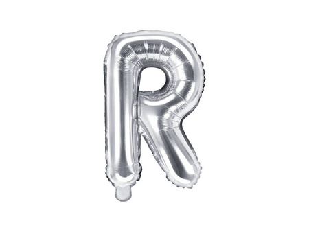 Foil balloon letter R 35cm, silver