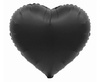 Foil balloon - Heart, matt black, 46 cm