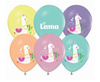 Lama balloons, various colors, 30 cm, 5 pcs.