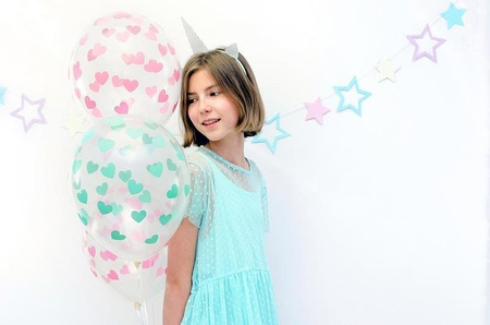 Balloons-transparent Mint Hearts Crystal Clear 30cm (1 op. / 6 pcs.)