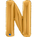 Folienballon Buchstabe n, 66 cm, Gold